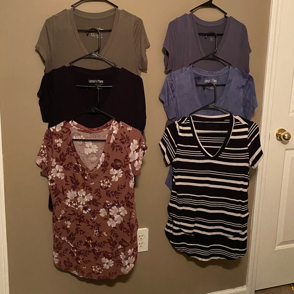 6 XS Latched Mama Nursing T-Shirts